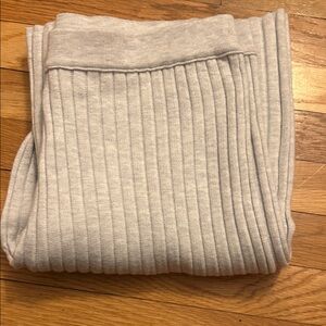 Aerie Light Gray Ribbed Wide Leg Pants
